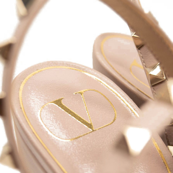 Valentino Rockstud Platform Heels Poudre Taupe Nude Mauve - Picture 6 of 12